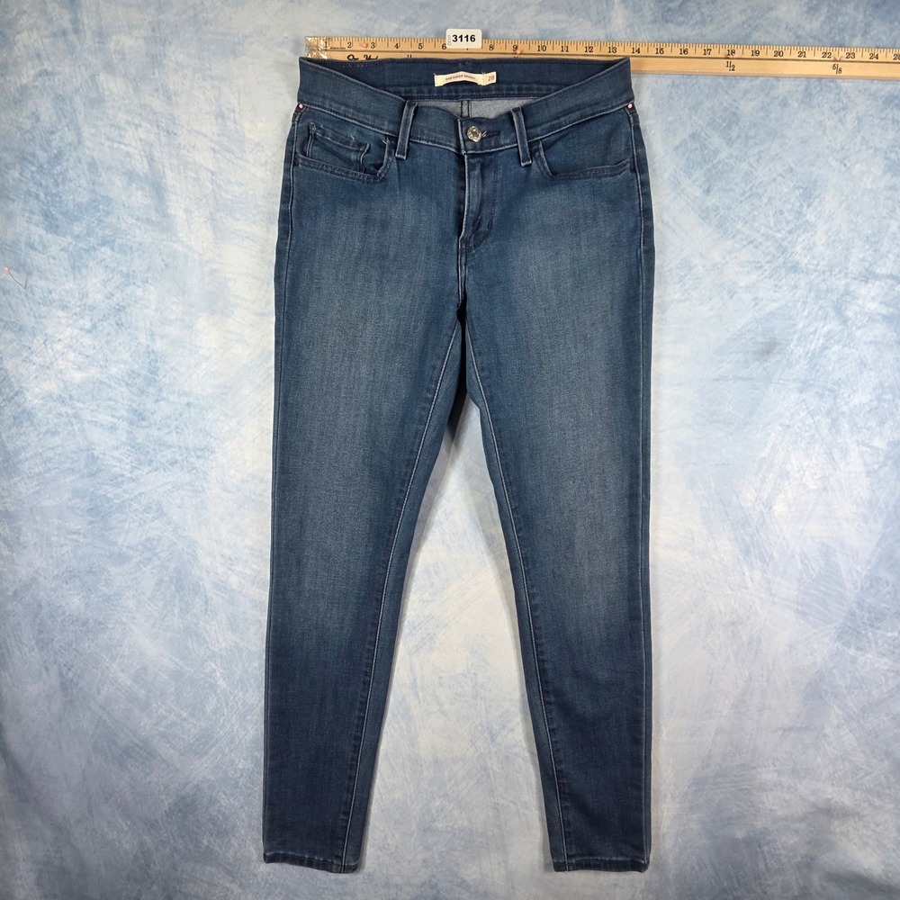 Levis 710 Super Skinny Jeans Womens 28 Medium Wash Blue Denim Mid Rise
